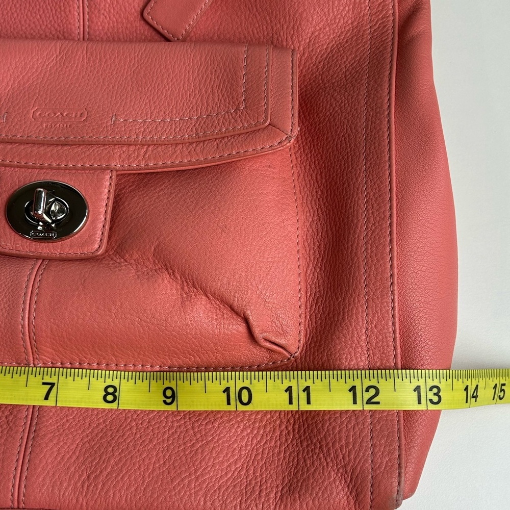 COACH CORAL SALMON PENELOPE PEBBLED LEATHER TOTE F19264 - Picture 9 of 12